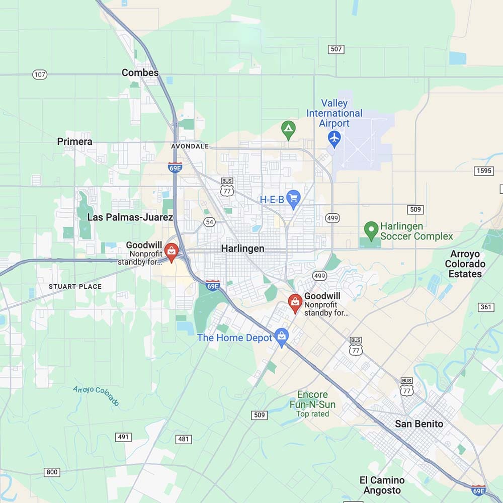 alamo texas goodwill-map